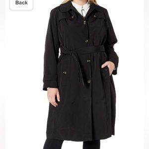 Women’s London Fog Hooded Trench Coat 3X